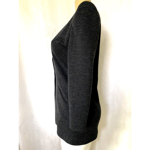 Donna Karan NY Blazer Jacket Gray Pure Wool One Button Long Sleeve Charc… - Picture 3 of 7